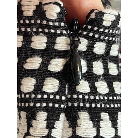 Loft Chic Animal Print Skirt 10 Black Tweed Indie Hippie Edgy Urban Western 80s - Picture 8 of 10